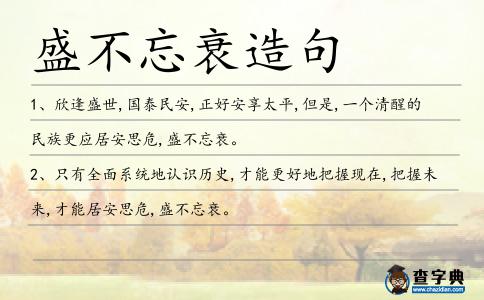 盛不忘衰造句