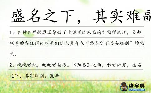 盛名之下，其實難副造句