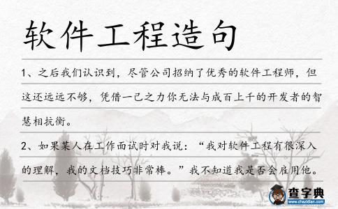 軟件工程造句