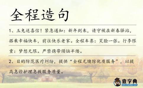 全程造句
