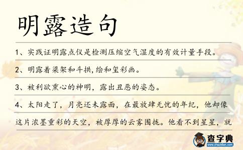 明露造句