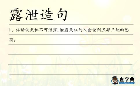 露泄造句