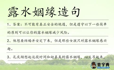 露水姻緣造句