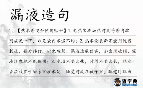 漏液造句