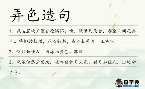 弄色造句