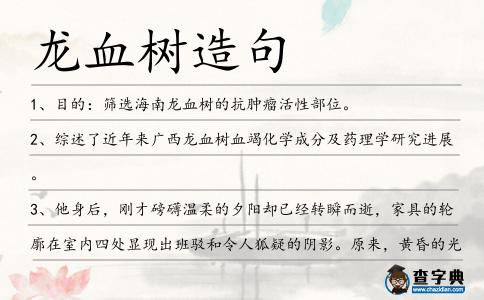 龍血樹造句