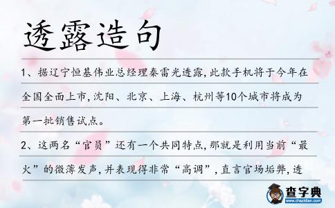 透露造句
