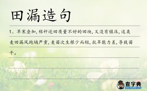 田漏造句