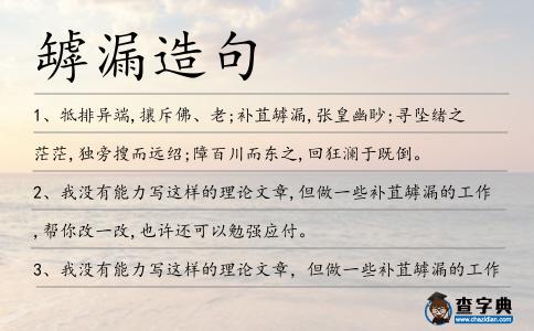 罅漏造句
