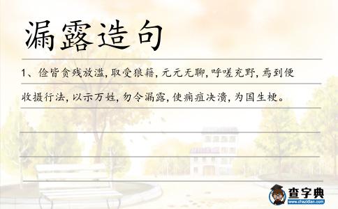 漏露造句