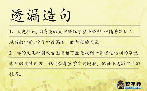 透漏造句