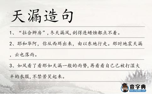 天漏造句