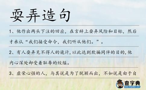 耍弄造句
