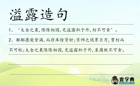 溢露造句