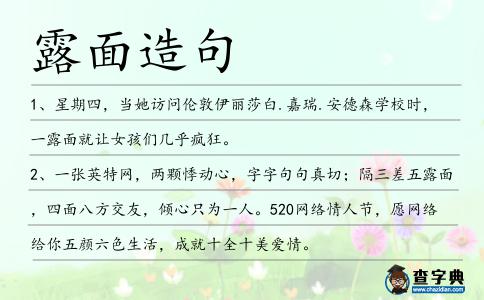 露面造句