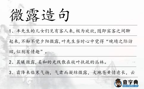 微露造句