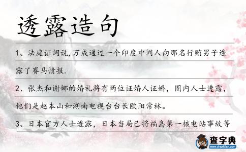透露造句