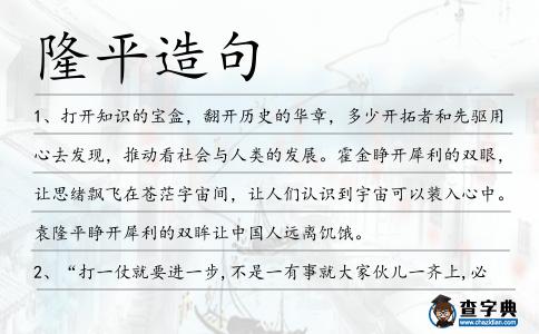 隆平造句