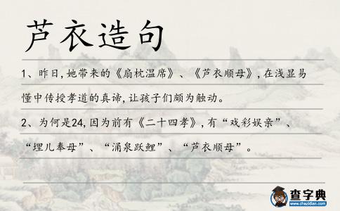 蘆衣造句