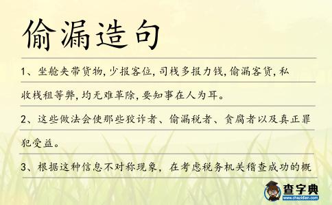 偷漏造句