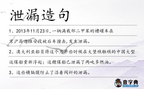 泄漏造句