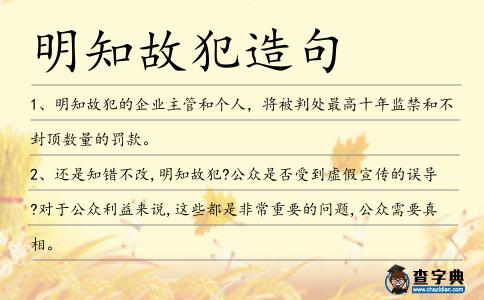 明知故犯造句