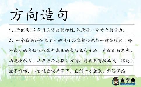 方向造句