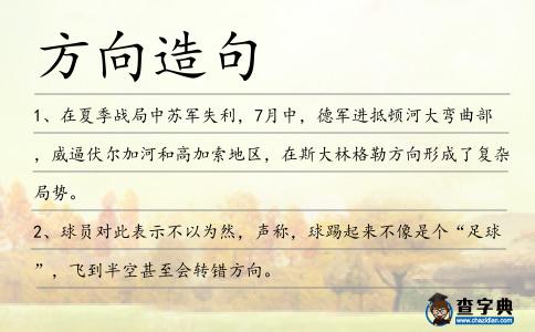 方向造句