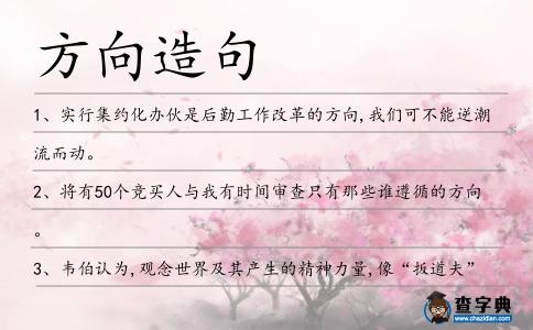 方向造句