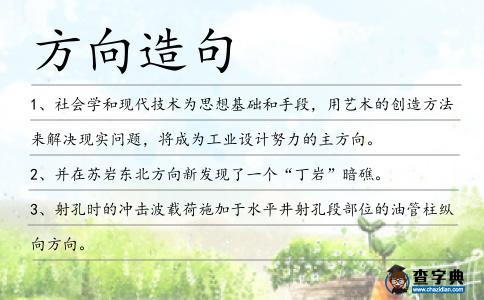方向造句