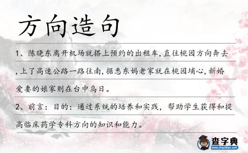 方向造句
