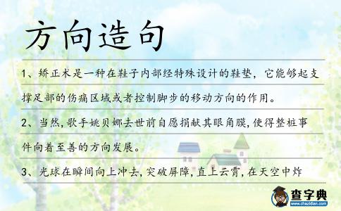 方向造句