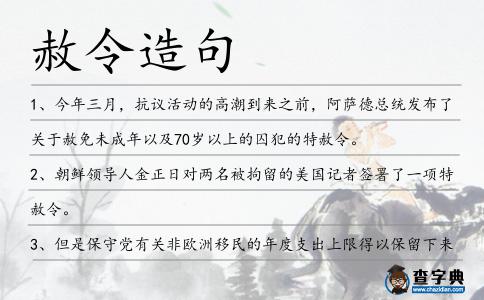 赦令造句