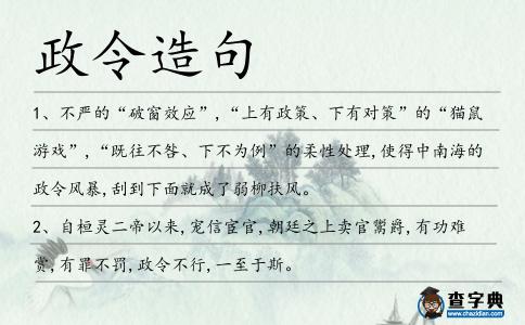 政令造句