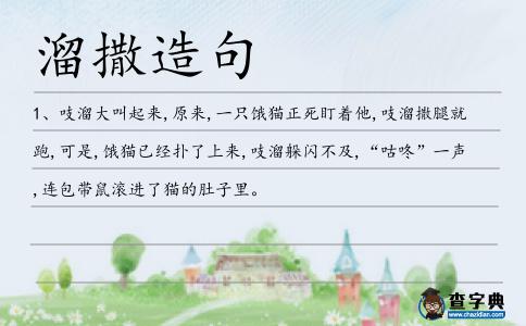 溜撒造句
