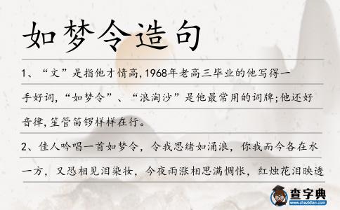 如夢(mèng)令造句