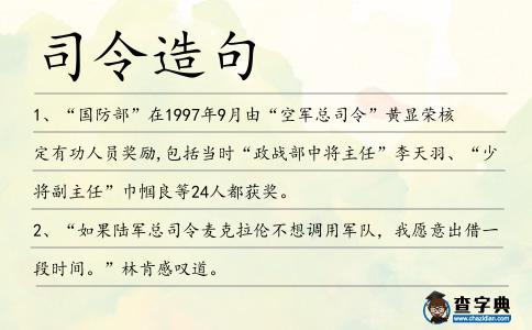 司令造句