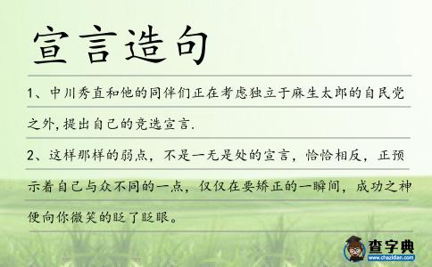 宣言造句