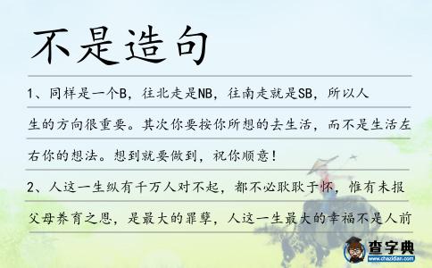 不是造句