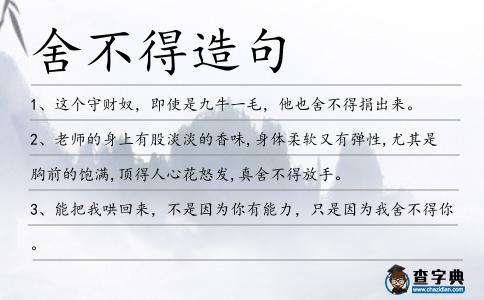 舍不得造句