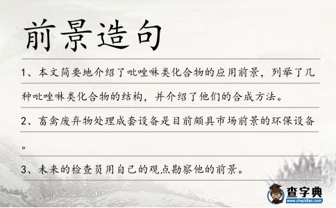 前景造句