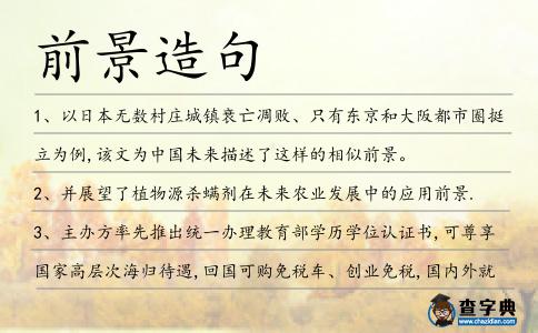 前景造句