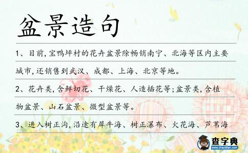 盆景造句