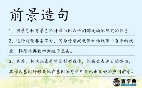 前景造句