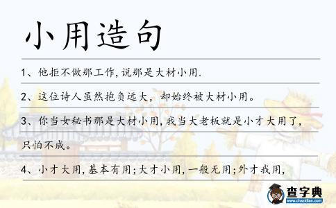 小用造句