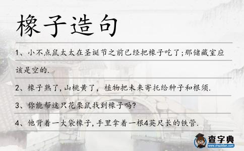 橡子造句