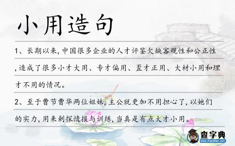 小用造句