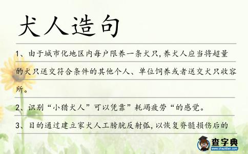 犬人造句
