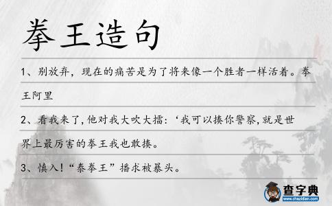 拳王造句