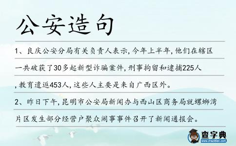 公安造句